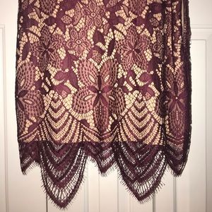 SOLD.        NWT Express 2 pc Burgundy Lace Set